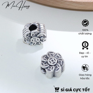 Charm bạc 3d bông hoa kim tiền - mh767
