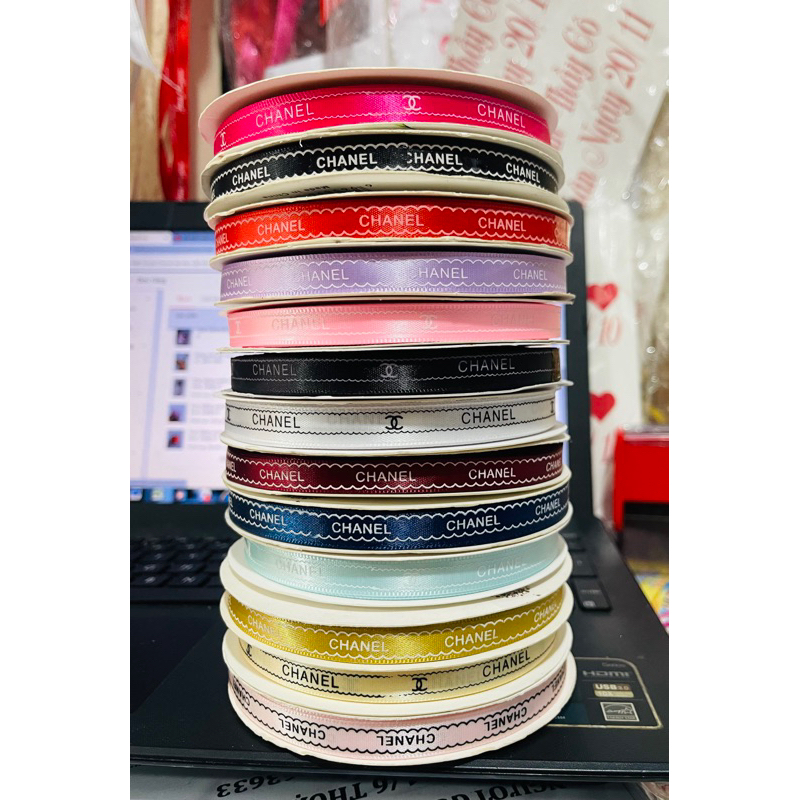 Ruy băng 1cm làm nơ trang trí.