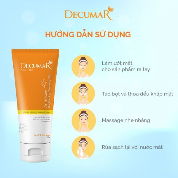 Sữa rửa mặt dạng Gel Decumar Advanced (Tuýp 50g) - Gel rửa mặt giảm nhờn cho da mụn Decumar _Chính hãng