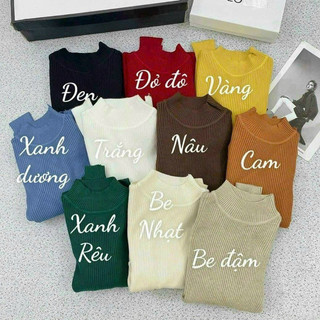 Áo Len Nữ Dài Tay Trơn Cổ 3Phân Cực Hot