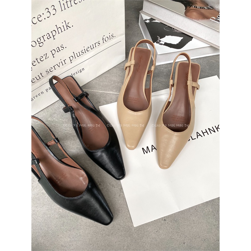 Giày slingback OSHO, chất da bò cao cấp, êm chân