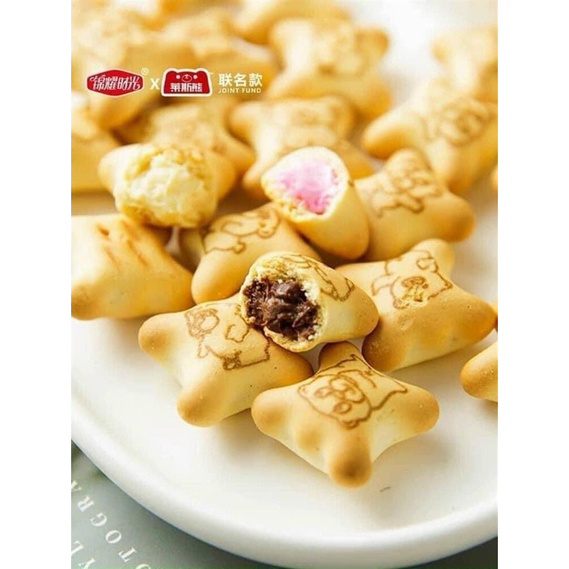 THÙNG 500G BÁNH GẤU NHÂN KEM 4 VỊ