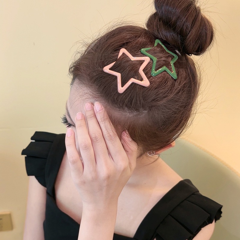 Kẹp tóc mái ngôi sao 5 cánh iLita cặp bấm mái nữ đẹp vintage phong cách Hàn Quốc dễ thương màu trơn hottrend