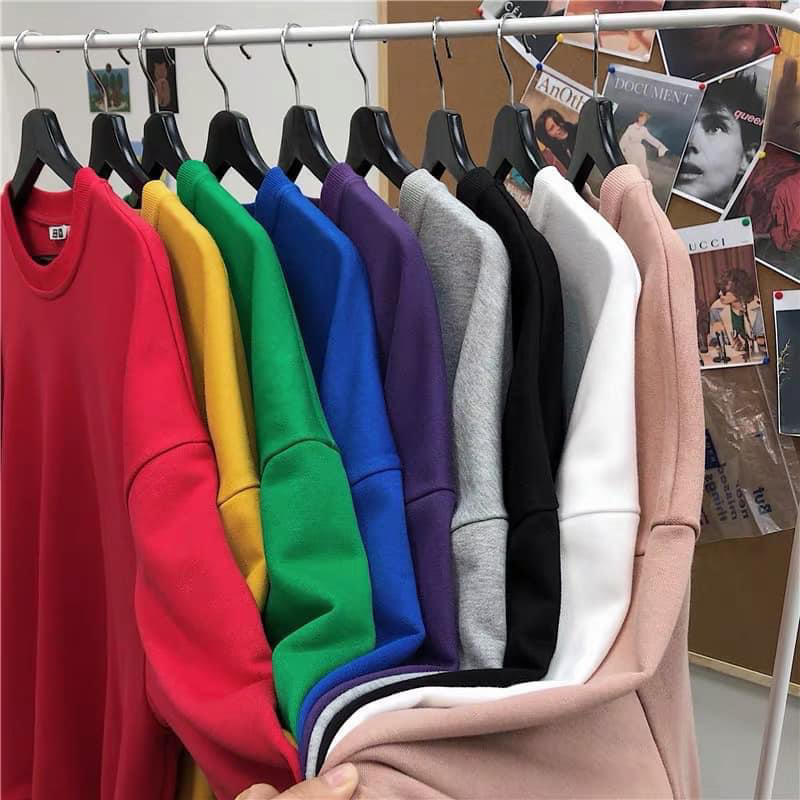 Xả Kho - ÁO SWEATER NỈ UNISEX MÀU TRƠN KHÔNG IN HÌNH FORM NAM NỮ NHIỀU MÀU NHIỀU MÀU