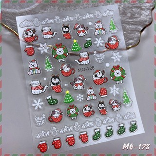 Miếng dán móng stiker lụa 5d hình noel