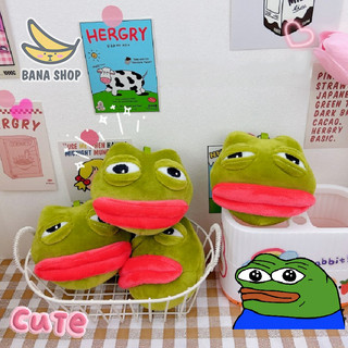 Móc khoá gấu bông đầu ếch xanh Pepe sad frog siêu bựa cho vozer