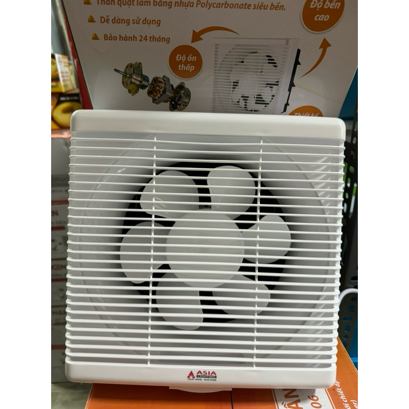 Quạt hút gió Âm Tường Asia, màu trắng, nhiều kích thước, quạt hút mùi wc, nhà tắm, phòng bếp, chính hãng.