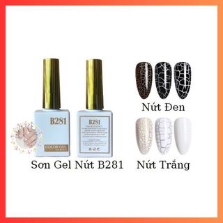 Sơn gel nứt b281 cao cấp , sơn nứt trắng , đen chai 15ml