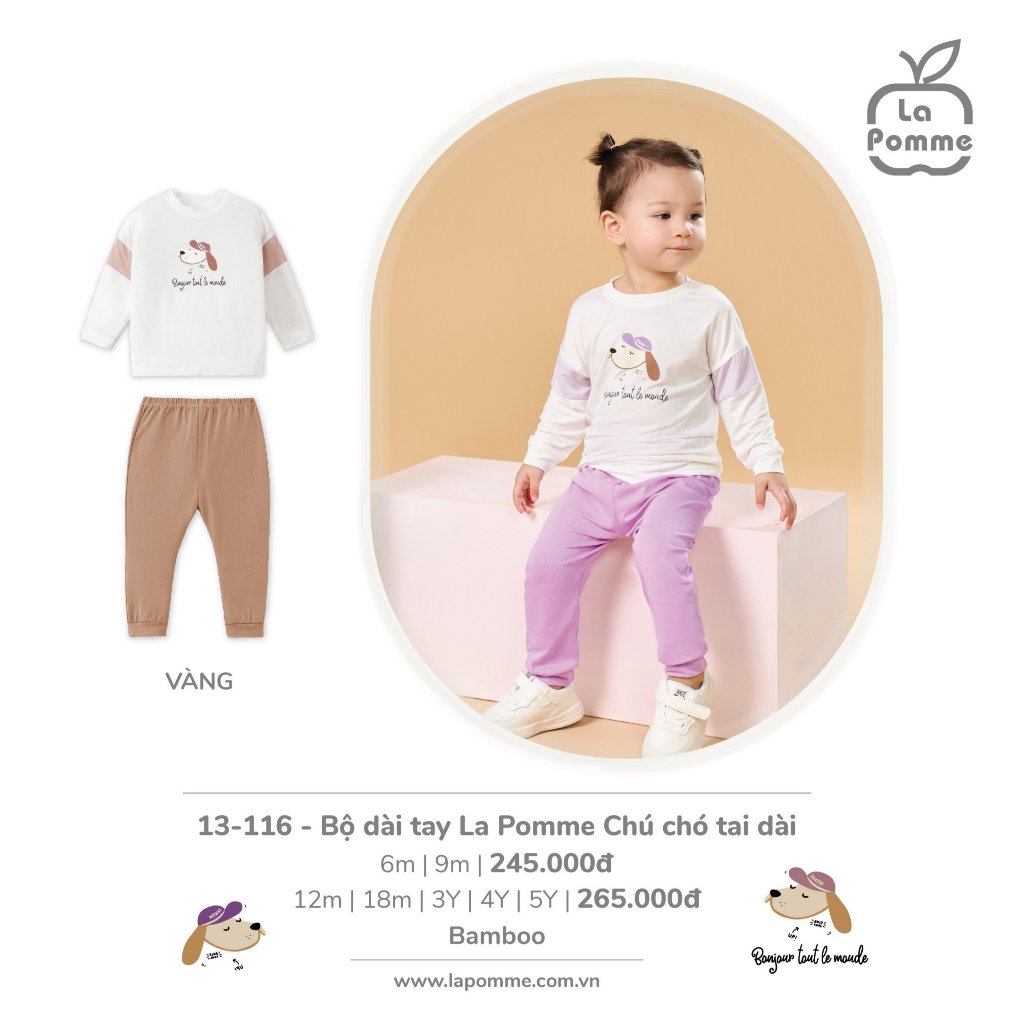 Bộ dài tay La Pomme thú cưng túi áo chú chó tai dài Pettit Soyeu 13074 13116