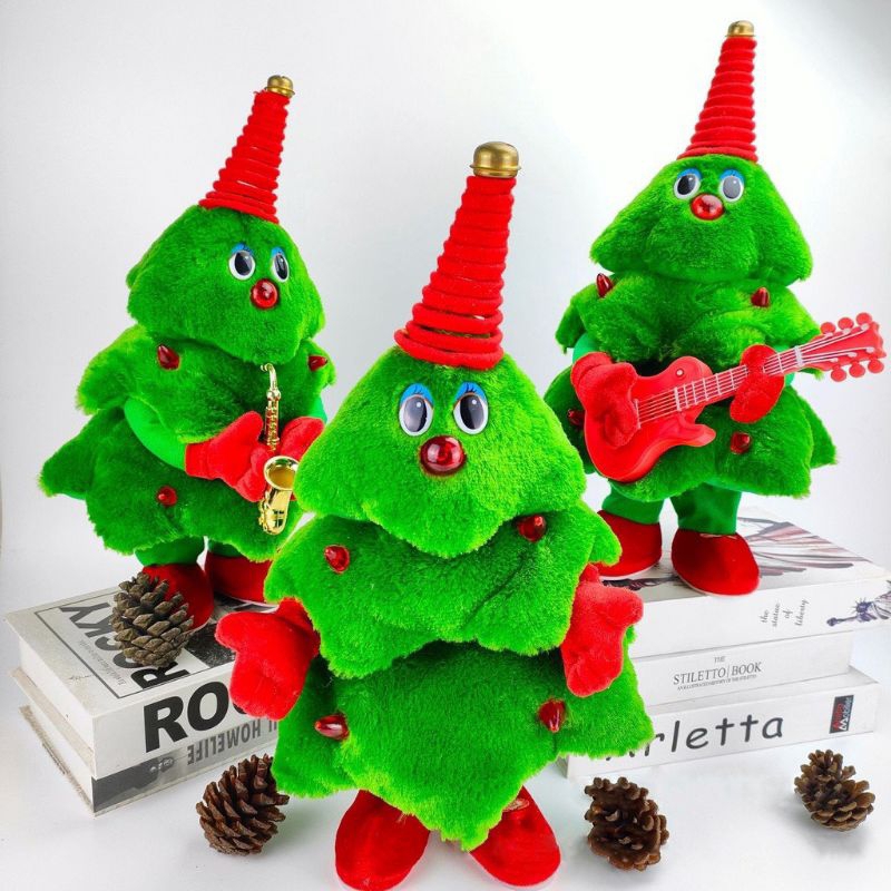 Cây Thông nhại dọng Nhảy Múa Vui Nhộn, Có Đèn và Âm Thanh, Đồ chơi Giáng Sinh dành cho bé,quà tặng noel, đồ chơi trẻ em