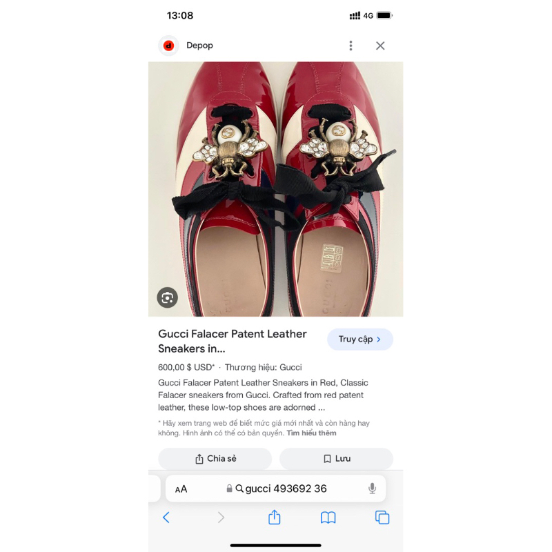 Giày gucci auth pass