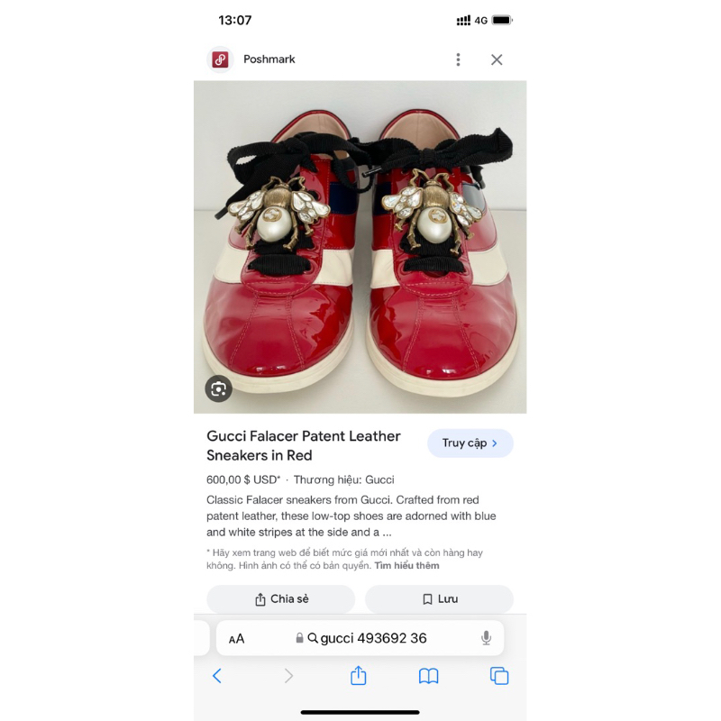 Giày gucci auth pass