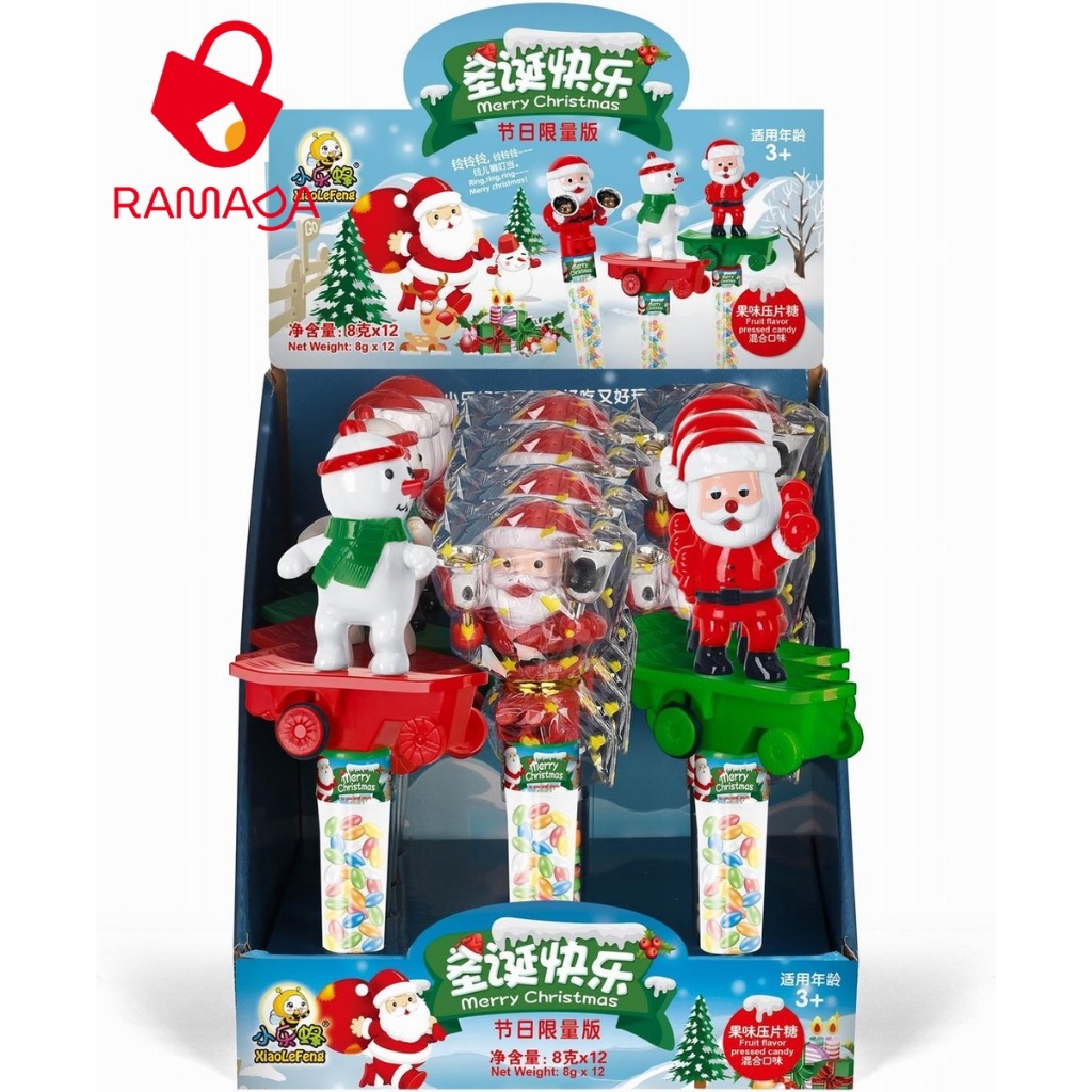 Kẹo Đồ Chơi Ông Già Noel lắc chuông Giáng Sinh Juqi