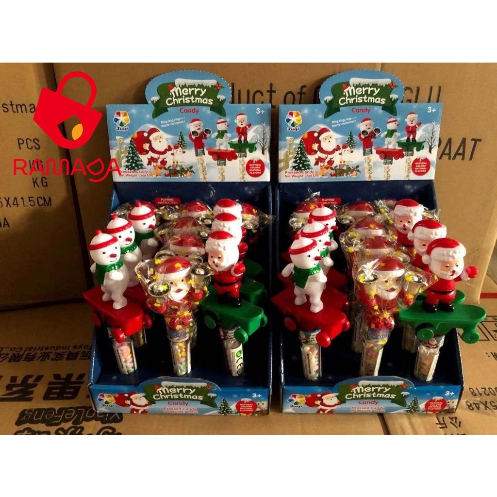 Kẹo Đồ Chơi Ông Già Noel lắc chuông Giáng Sinh Juqi