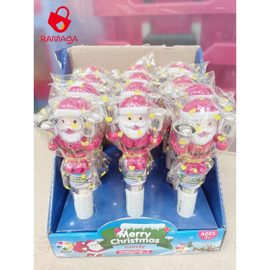 Kẹo Đồ Chơi Ông Già Noel lắc chuông Giáng Sinh Juqi