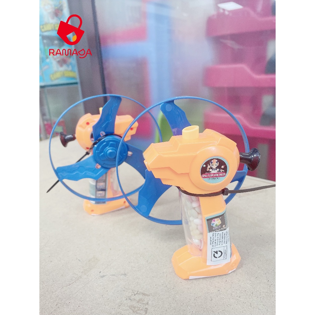 Juqi Đồ chơi kéo chong chóng quay phát sáng kèm kẹo đồ chơi vận động cho bé