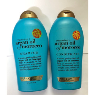 Dầu gội và xả  ogx renewing argan oil of morocco phục hồi tóc hư tổn dành cho tóc xơ rối gãy rụng  577ml