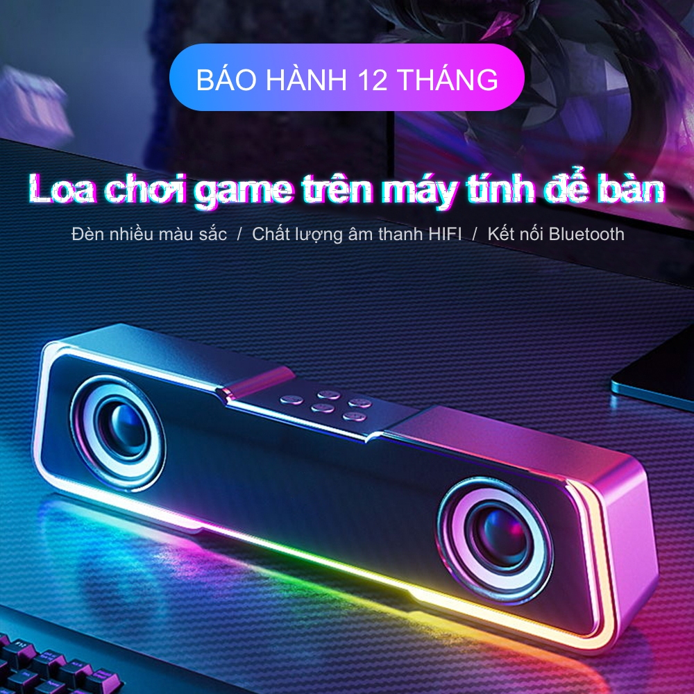 Loa Bluetooth loa máy tính mini để bàn.Phiên bản mới nhất,thiết kế đèn 7 màu.Âm thanh trầm cấp độ HIFI.Bảo hành 12 tháng