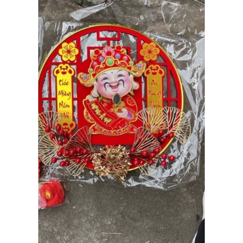 GIẢI TREO THẦN TÀI LẮC LƯ ĐẦU THU HÚT TÀI LỘC, GIẢI TREO TẾT, SET DECO TẾT XINH XẮN