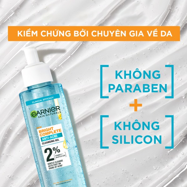 Sữa rửa mặt dạng gel Garnier sạch thoáng dịu nhẹ cho da dầu mụn 120ml