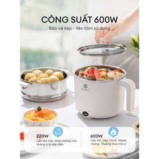 Nồi lẩu điện đa năng mini XIAOMI LIVEN 1,8L kèm nồi hấp bảo hành 18 tháng 1 đổi 1