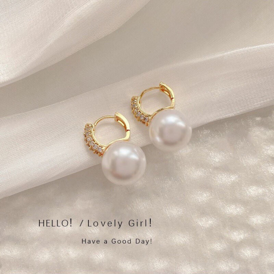 Bông Tai Ngọc Trai Tròn 10ly Màu Trắng Hoa Tai Khoen Bạc 925 Siêu Xinh Cho Nàng - Ngọc Trai Trường Thịnh