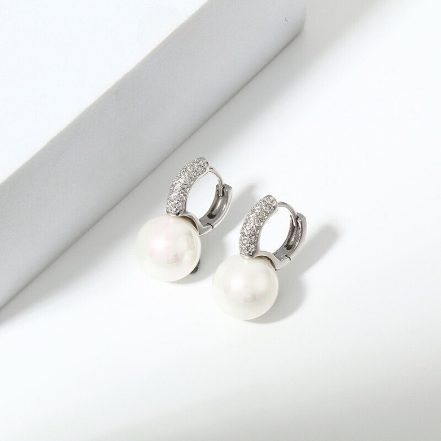 Bông Tai Ngọc Trai Tròn 10ly Màu Trắng Hoa Tai Khoen Bạc 925 Siêu Xinh Cho Nàng - Ngọc Trai Trường Thịnh