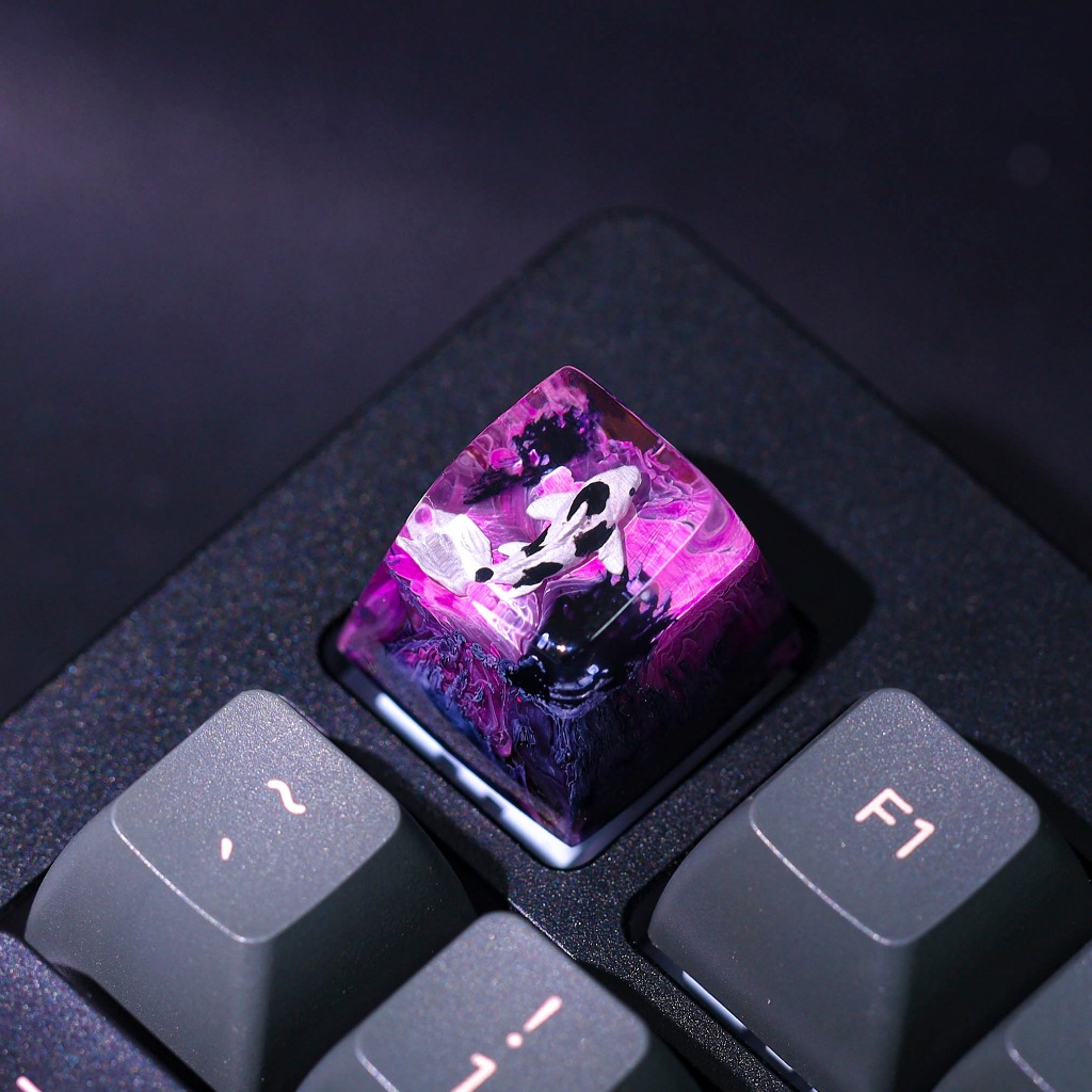 Keycap Cá Koi Black Purple, Nút bàn phím lẻ cho bàn phím cơ, Keycap Custom