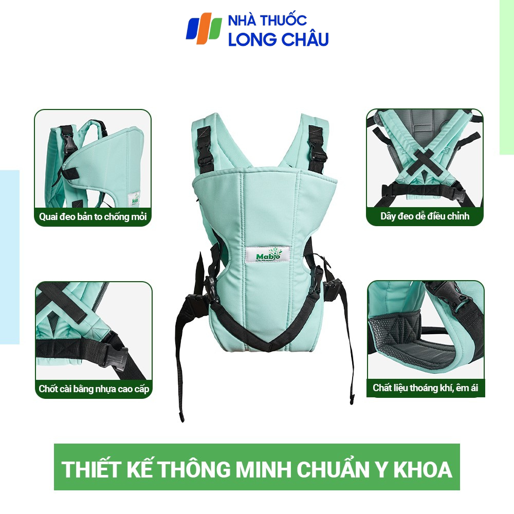 Địu Em Bé Mabio Địu Đa Năng Trợ Lực 4 Tư Thế Chuẩn Y Khoa Chất Liệu Siêu Bền Thoáng Mát An Toàn