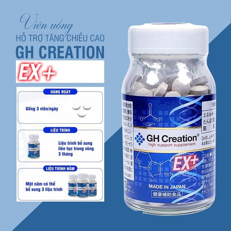 Viên uống hỗ trợ tăng chiều cao GH Creation EX+ Nhật Bản 270 viên