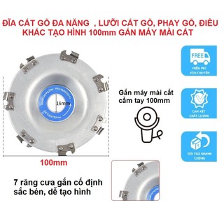 Đĩa cắt gỗ đa năng gắn máy mài cắt 100mm, lưỡi cắt gỗ tròn lưỡi cưa gỗ dây xích cưa