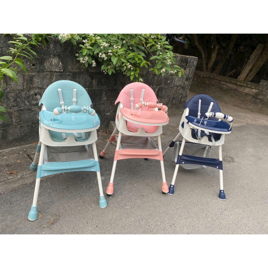 Ghế ăn dặm có bánh xe - Gấp gọn tiện lợi có khung đồ chơi E-500