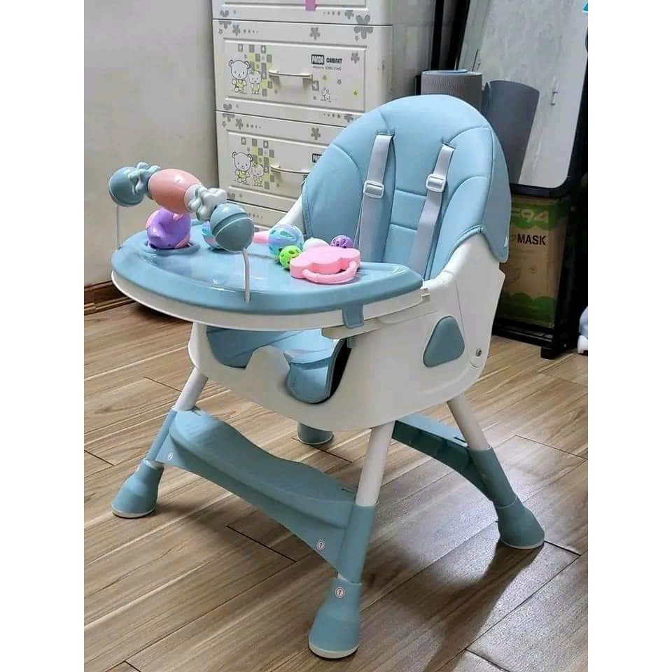 Ghế ăn dặm có bánh xe - Gấp gọn tiện lợi có khung đồ chơi E-500