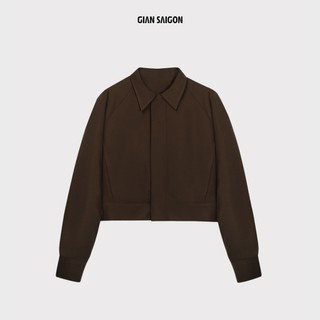 GIAN SAIGON - Áo khoác ngắn khaki - Khaki cropped jacket - Nâu cacao