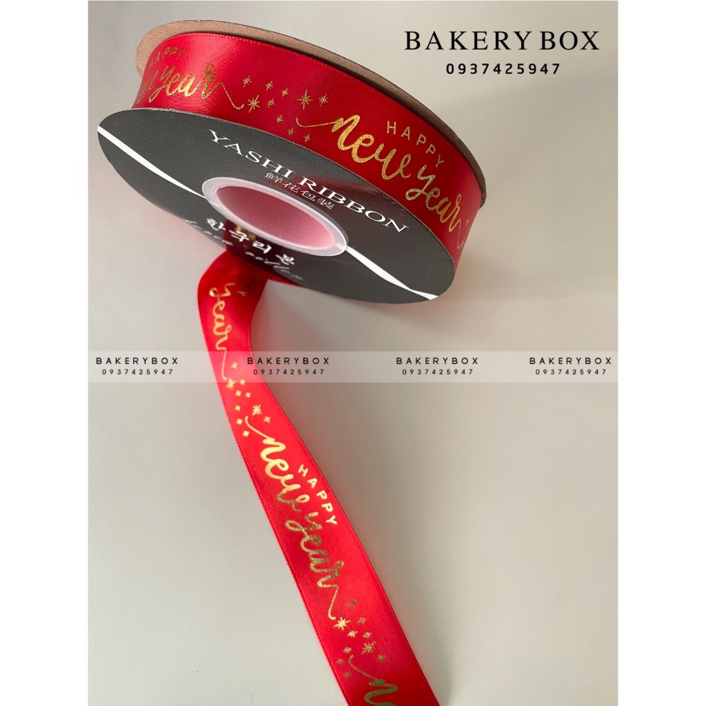 Ruy Băng Tết Bản 2.5cm Chữ HAPPY NEW YEAR