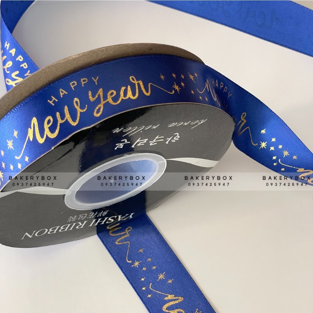 Ruy Băng Tết Bản 2.5cm Chữ HAPPY NEW YEAR