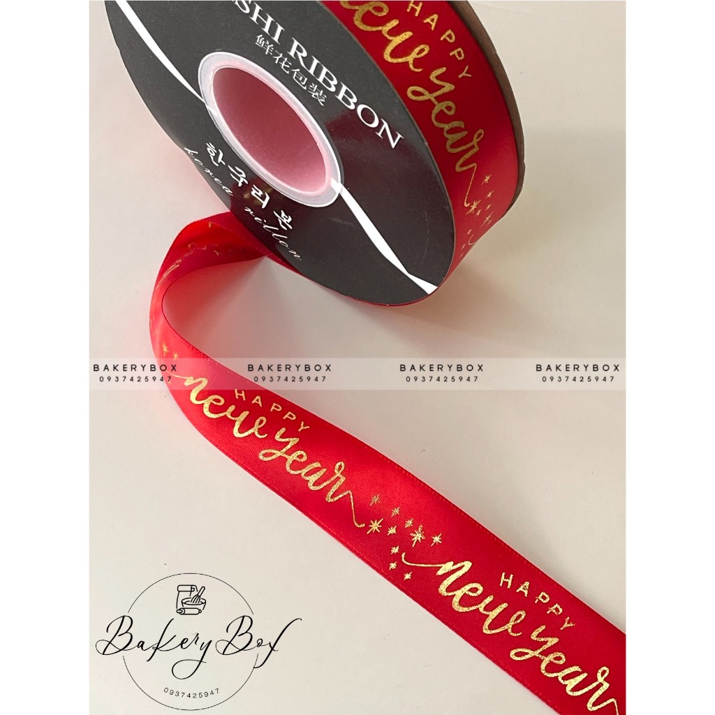 Ruy Băng Tết Bản 2.5cm Chữ HAPPY NEW YEAR