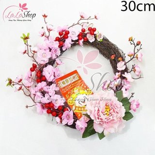 [HỎA TỐC] Vòng hoa tết handmade treo cửa trang trí - Vòng hoa xuân trang trí tết