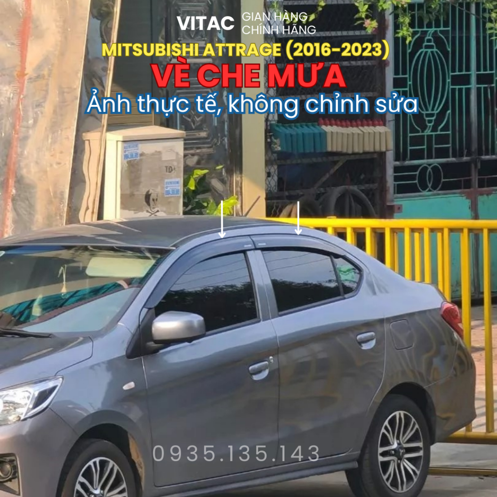 VÈ CHE MƯA XE ATTRAGE 2016 - 2023 nhựa ABS đen CAO CẤP