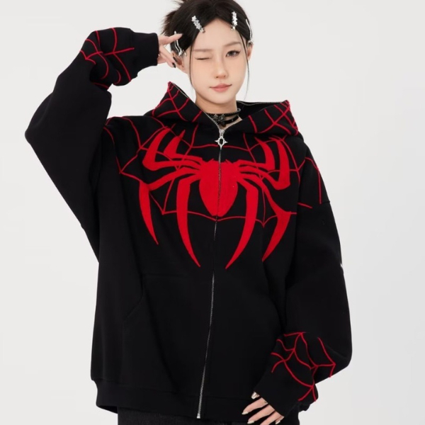 Áo Hoodie Nhện Nam Nữ Bản Thêu -  Áo Nỉ Nam Nữ Chẩt Liệu Dày Dặn 2 Lớp  06