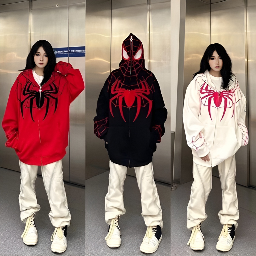 Áo Hoodie Nhện Nam Nữ Bản Thêu -  Áo Nỉ Nam Nữ Chẩt Liệu Dày Dặn 2 Lớp  06