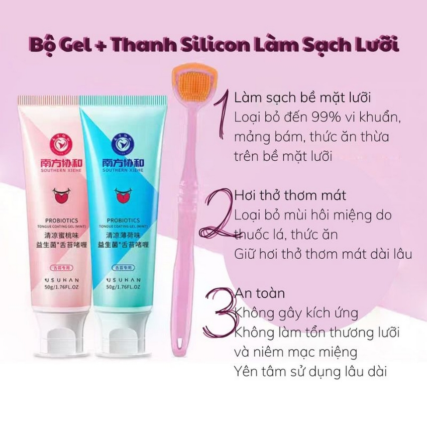 Dụng Cụ Chăm Sóc Vệ Sinh Răng Miệng Giữ Hơi Thở Thơm Mát Gel Làm Sạch Lưỡi