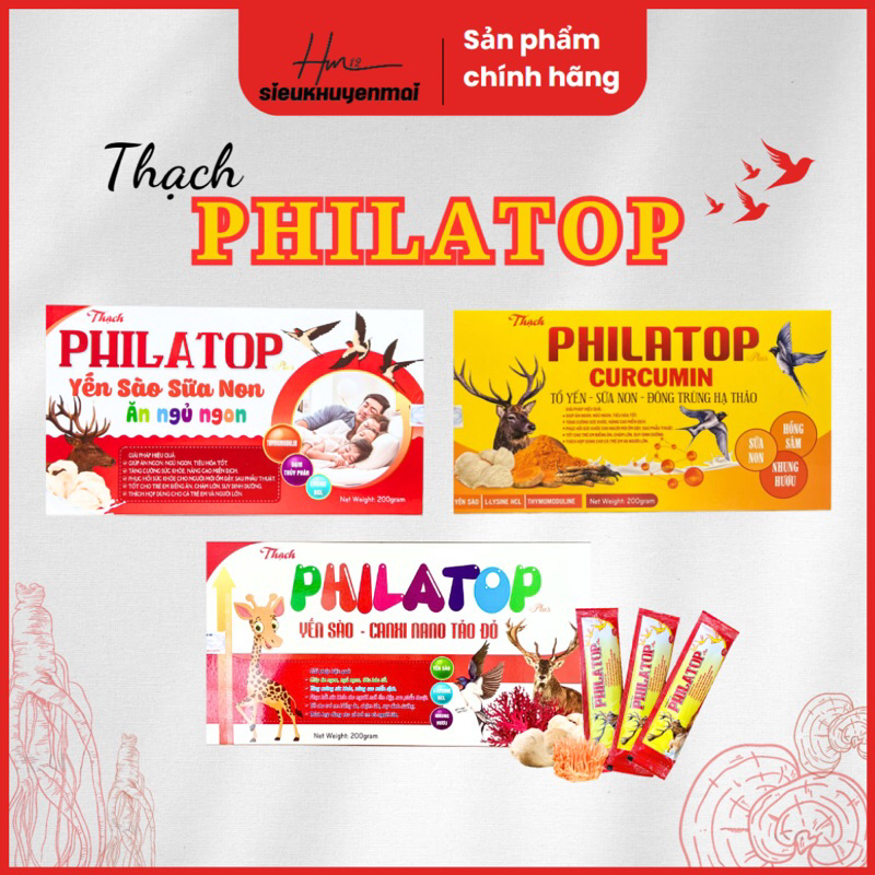 Thạch Philatop Curcumin Tổ Yến Sào - Sữa Non- Đông Trùng Hạ Thảo- Tăng Đề Kháng Cơ Thể và Bổ Sung Vitamin