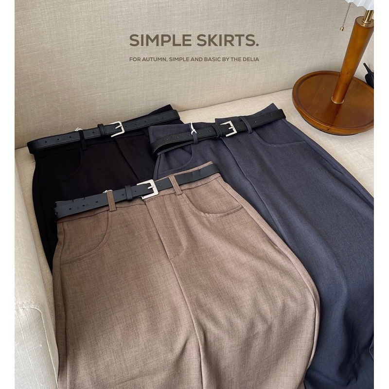 8862 CHÂN VÁY DÀI CÓ TÚI KÈM BELT