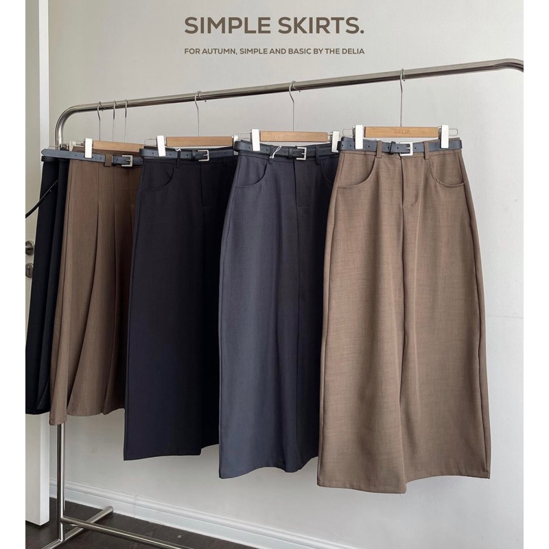 8862 CHÂN VÁY DÀI CÓ TÚI KÈM BELT