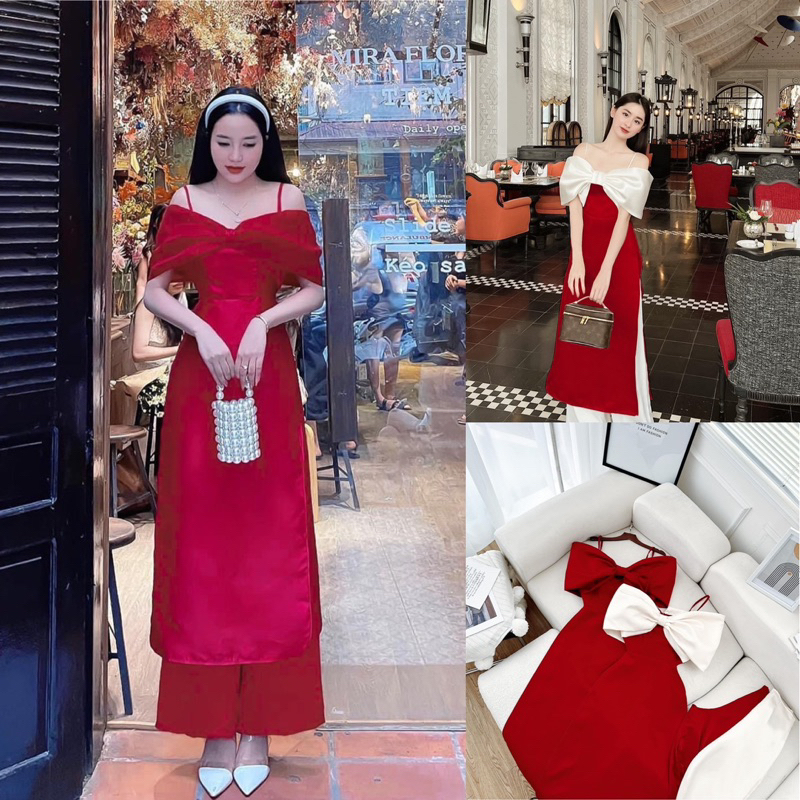 SET ÁO DÀI 2S TRỄ VAI NƠ NGỰC QUẦN SUÔNG 🌺