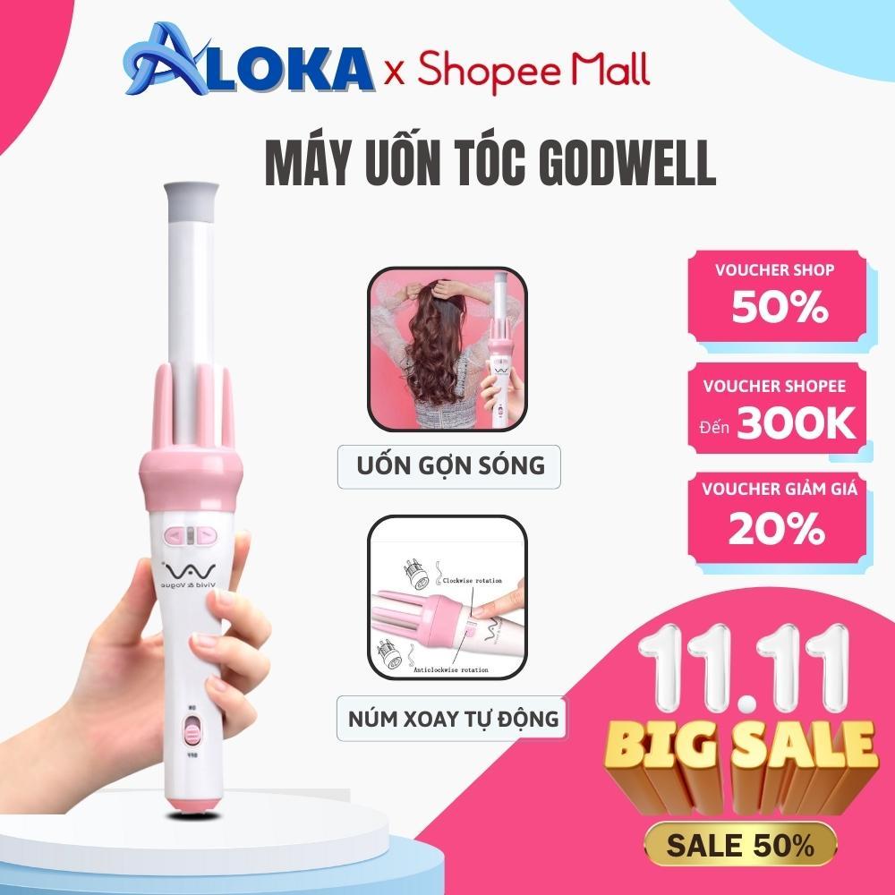 Máy uốn tóc tự động GODWELL làm tóc xoăn xoay 360 độ tạo kiểu uốn sóng dễ dàng _MUT360