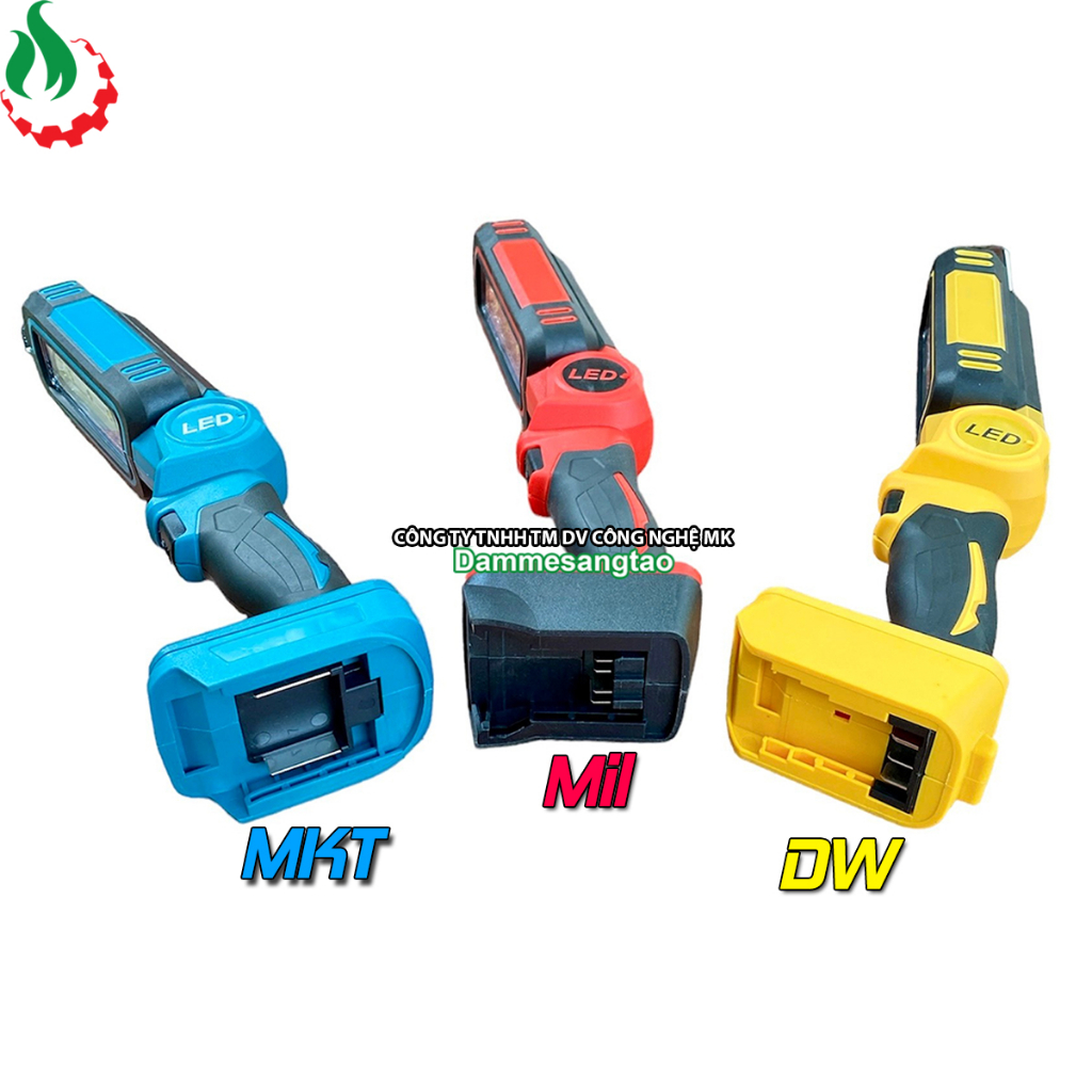 Đèn gập pin 18V chân pin Makita DeWALT Milwaukee