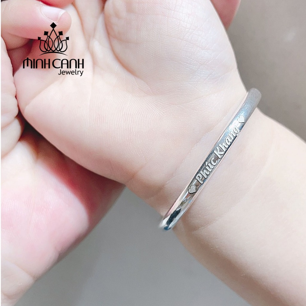 Vòng Bạc Khắc Tên Miễn Phí Cho Bé Quà Tặng Thôi Nôi, Đầy Tháng, Sinh Nhật - Minh Canh Jewelry