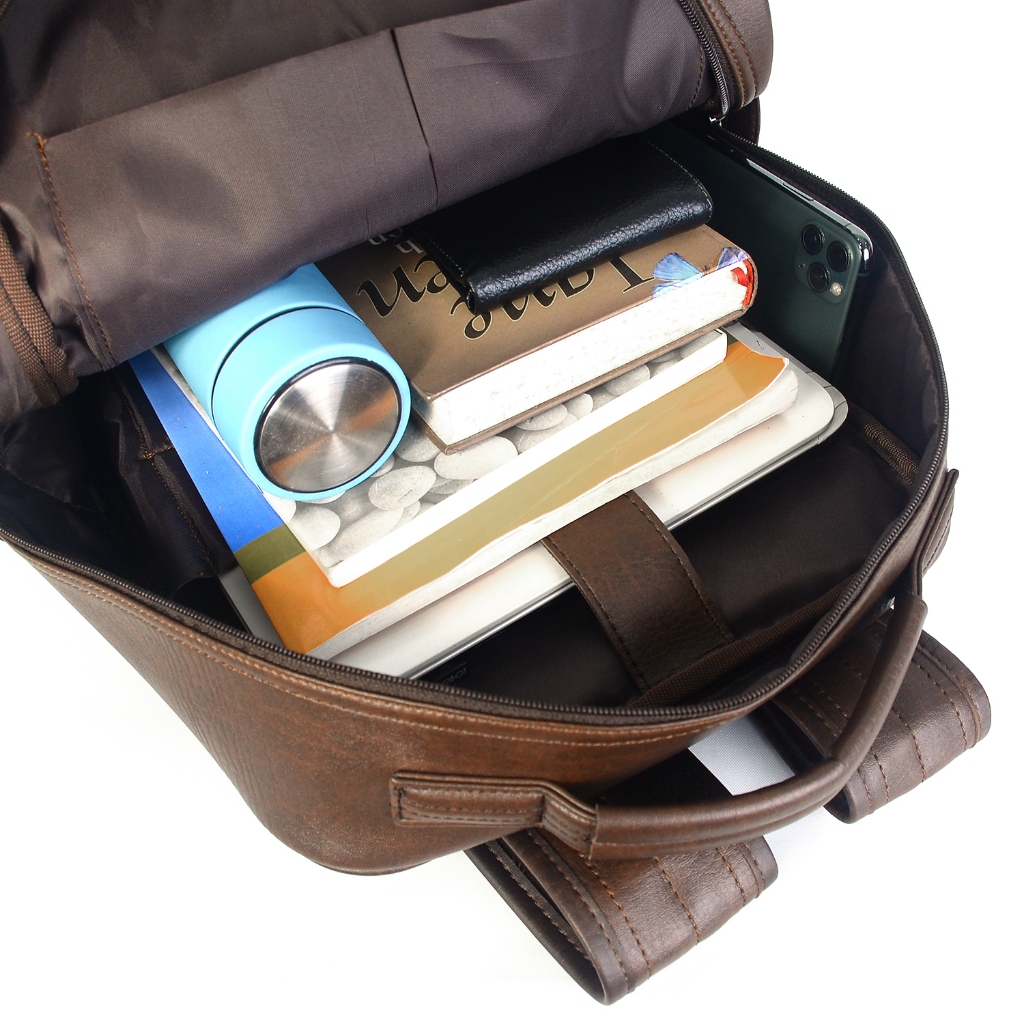 Balo Da Nam Dohago BNA01, Balo Da thời trang đựng Laptop 15.6 inch Đa Năng, Chống Nước, Thiết Kế Trẻ Trung, Phong Cách